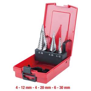 KS TOOLS HSS <b>Stepped</b> <b>drill</b> set, in plastic case 3 pcs - Product Image 2