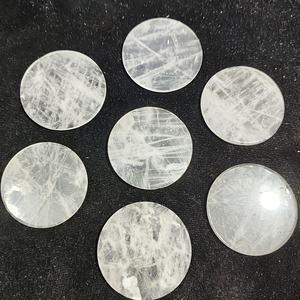 Cristal de Cuarzo Transparente Natural en Rodaja Redonda Pulida, Adorno para Sala de Estar, Escritorio, Decoración del Hogar, Regalo Artesanal, Recuerdo - Product Image 5
