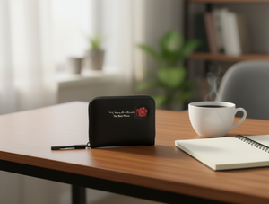 Women's Single Pull Wallet Small Zipper Closure Wrist Strap Microfiber <b>Synthetic</b> <b>Leather</b> Compact Minimalist Daily Use - Product Image 2