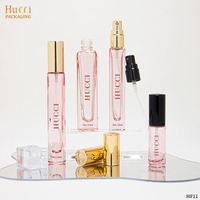 Flacon de parfum vide en verre personnalisé de 5 ml, 10 ml, 15 ml, emballage miniature rose, flacon de parfum rechargeable pour brume corporelle