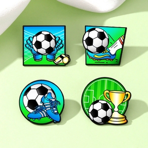 Pin de solapa de aleación esmaltado con diseño de fútbol de dibujos animados, ideal para mochila, sombrero, chaqueta, decoración, regalo para aficionados al deporte, recuerdo de fiesta, regalo para <span class=keywords><strong>el</strong></span> espíritu del equipo - Product Image 6