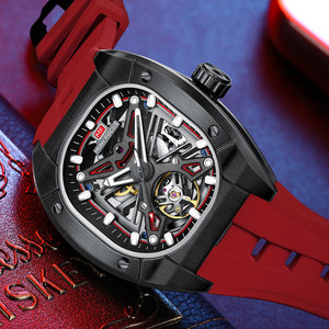 Reloj Mecánico Cuadrado de Lujo <span class=keywords><strong>MF</strong></span> MINI FOCUS para Hombre, Correa de Silicona Suave, Resistente al Agua, Reloj de Pulsera Automático de Moda Masculino - Product Image 2