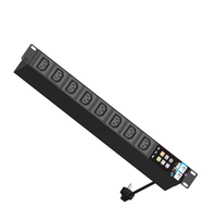 Bloc d'alimentation intelligent (PDU) 220V 10A C13 avec verrouillage par bouton, 8 prises, accès à distance, alerte par e-mail LCD, MQTT, extension d'E/S, personnalisable pour les institutions financières