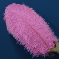 40-45CM vente en gros pas cher grandes plumes d'autruche blanches haute qualité multicolore lisse moelleux tissu fausses plumes d'autruche rouge