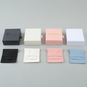 Sobres de microfibra de lujo personalizados con logo para joyería, bolsas de embalaje para almacenamiento de collares y anillos, ideales para viajes, ¡gran oferta! - Product Image 6