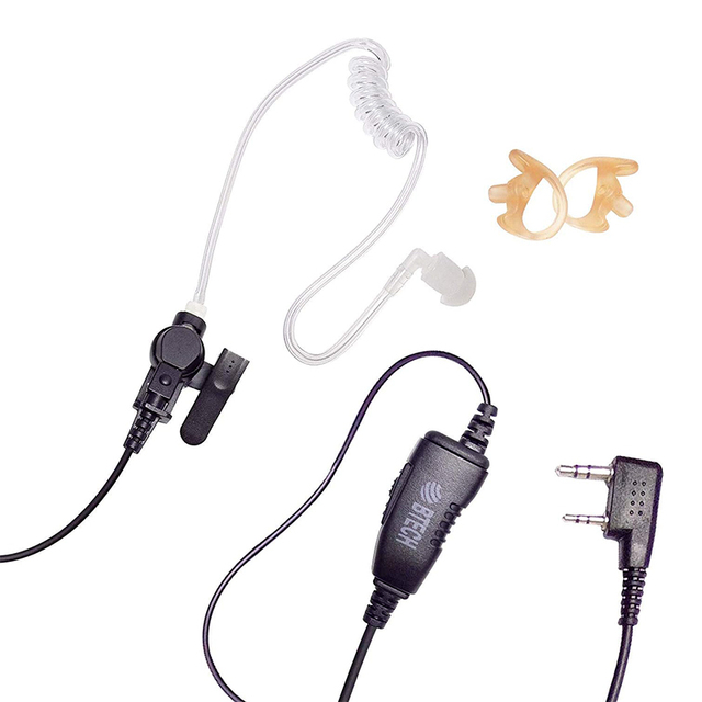 BTECH QHM07 Premium Noise Cancelling Earpiece with In-line PTT Microphone Includes Earmolds and Earbud Clear Acoustic Coil Tube