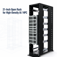 Armoire ouverte ORV3 de 21 pouces pour serveurs IA HPC haute densité avec barre omnibus 48 V CC, plateaux sans outil et support de refroidissement multiple