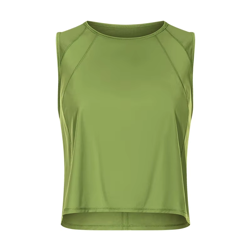 Sexy Mesh Quick-drying Breathable Spandex/Nylon Tank Top with Hollow Out Loose Fit for Women Yoga Sports Vest