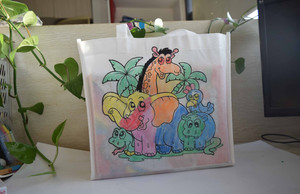 Nice ecofriendly kids diy craft coloring me painting cotton shopping bags - Product Image 4