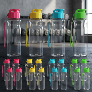 Botella de Agua Portátil de 500 ml, Reutilizable, de Plástico PE, con Tapa, Aislamiento Térmico, Transparente, Ideal para Senderismo - Product Image 3