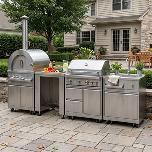 Armários de Cozinha Externa Modulares Personalizados em Aço Inoxidável à Prova de Corrosão para Uso em Restaurantes - Product Image 1