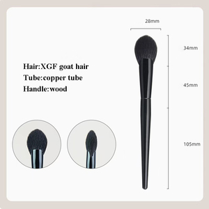 Brocha de maquillaje individual de pelo de cabra XGF, Etiqueta Privada, pelo Natural en forma de corazón, mango negro, brocha multifuncional para colorete de alto brillo - Product Image 5