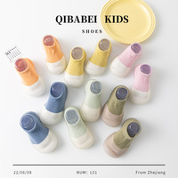 Chaussettes et chaussures pour bébé fille et garçon, logo personnalisé de haute qualité, semelles en caoutchouc, coton, antidérapantes, pour bébé et tout-petit