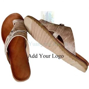 Nouvelle tendance en <span class=keywords><strong>cuir</strong></span> Pu pour femmes Toe Clip Casual Slides Pantoufles Marche Sandales plates - Product Image 3