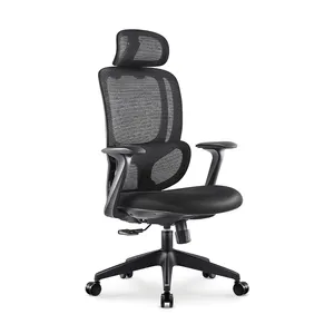 Yönetici ofis mobilyaları için Modern döner ergonomik hasır ofis koltuğu ayarlanabilir yüksek file sırtlı ofis koltuğu masa sandalyeleri