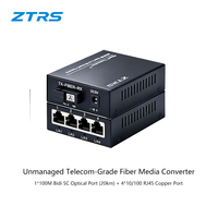 Convertisseur de média fibre optique extérieur ZTRS 10/100M Monofibre SC 20km pour la surveillance du trafic, liaison caméra IP, réseau d'accès télécom