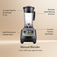 Lohas Commerciële Blender Huishoudelijk Gebruik 1500W 10 Snelheidsstanden Multifunctionele Motor voor Continu Gebruik Hoge Output voor Fast Food