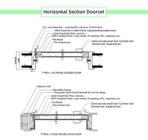 Tùy chỉnh căn hộ khách sạn 90 min lối vào gỗ cháy đánh giá cửa và khung gỗ nội thất phòng tắm cửa - Product Image 4