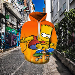 2026 Trending Autumn Men's Simpsons Animation Track Suit Oversized 100% Polyester <b>Hoodie</b> Digital Printing Knitted Hooded - Product Image 3