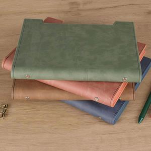Premium A3 Spiral Address <b>Book</b> Refillable Binder with High-<b>end</b> Leather Cover 80 Sheets Promotional Use Logo on Card Slot - Product Image 2