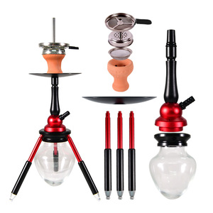 Wholesale Custom Tabletop <strong>Hookah</strong> Set Glass <strong>Bottle</strong> Aluminum <strong>Stem</strong> Triangle <strong>Hookah</strong> Shisha - Product Image 5