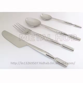 Juego de cubiertos de acero inoxidable sostenible con asas forjadas a mano | Juego de cucharas de cubiertos para el hogar, bodas, camping y obsequios - Product Image 4