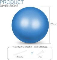 Ballon de Pilates mini épaissi de 25 cm, anti-éclatement, pour yoga, Pilates, équilibre et thérapie physique, pour femme et homme