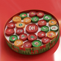 Maßgefertigter Runder Adventskalender Schokoladen-Geschenkbox Luxuriöse Magnetische Bonbon-Verpackung