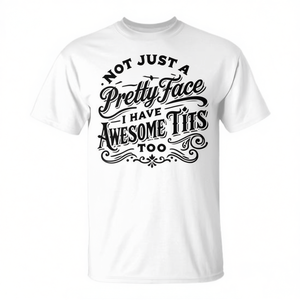 No solo una cara bonita, también tengo unos senos geniales, camiseta para swingers - Product Image 3