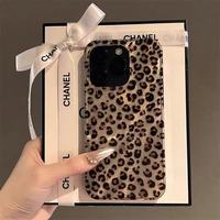 Coque de téléphone rigide électroplaquée à imprimé léopard pleine surface pour 17 Pro Max ; Antichoc pour modèles 16/15/14 Pro ; Tendance