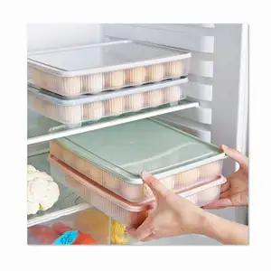 रसोई खाद्य पारदर्शी 24 ग्रिड अंडे की ट्रे के साथ Stackable रेफ्रिजरेटर अंडा प्लास्टिक भंडारण बॉक्स ढक्कन रसोई कंटेनर