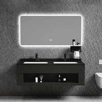 Comptoir de salle de bain personnalisé OEM ODM en pierre frittée avec lavabo intégré pour mobilier de salle de bain résidentiel et hôtelier