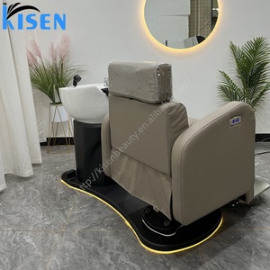 KISEN Lit de lavage de cheveux de luxe moderne avec massage et spa, fauteuil inclinable électrique avec bac à shampoing pour salon de beauté - Product Image 1