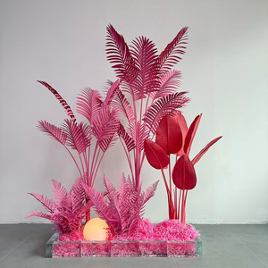 Nhà Máy Bán Hàng Trực Tiếp Trang Trí Đám Cưới Màu Hồng Nhân Tạo Nhỏ Cây Dừa Cây Dầu Trong Nhà Lớn Chậu Cây Nhân Tạo - Product Image 3