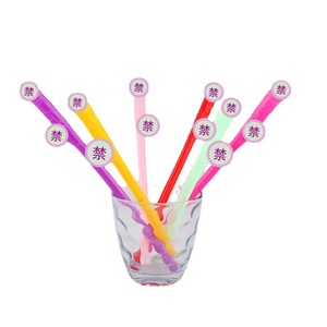หลอดดูดน้ำหลากสีแบบงอได้ Jj Sexy Straws สำหรับงานปาร์ตี้ บาร์ ร้านคาราโอเกะ และอุปกรณ์ประกอบความสนุก - Product Image 1