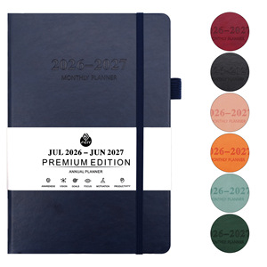 Agenda scolaire personnalisé 2027 bilingue, hebdomadaire, A5, en cuir PU, pour la gestion du temps, 384 pages - Product Image 1