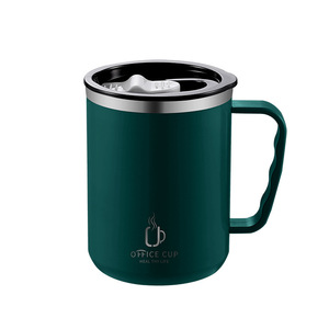 Mug isotherme moderne et minimaliste en acier inoxydable 304 de 500 ml avec poignée et couvercle, idéal pour le café, le thé et l'eau au bureau – Cadeau - Product Image 5