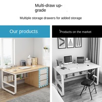 Bureau d'étudiant pour la maison et le bureau, bureau d'ordinateur en bois avec tiroir de rangement et design simple
