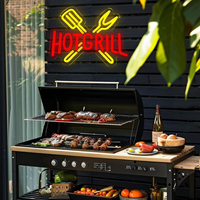 Enseigne LED néon personnalisable MH Sign, étanche IP67, pour restaurants BBQ, réunions de famille, utilisation intérieure/extérieure, DC 12V, silicone