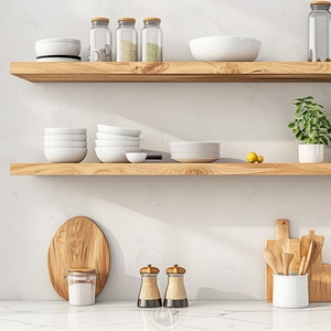 <span class=keywords><strong>Étagère</strong></span> <span class=keywords><strong>murale</strong></span> rustique en bois d'orme massif avec fixation discrète pour salon, chambre, <span class=keywords><strong>cuisine</strong></span>, décoration intérieure - Product Image 3
