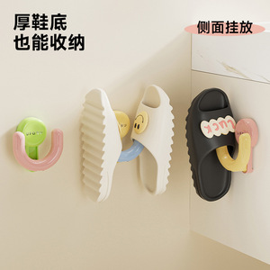 Suction Cup Slipper Rack Wall Mounted Gap Squeezing <b>Hook</b> <b>Bathroom</b> Drainable Strong Adhesive <b>Hook</b> - Product Image 4