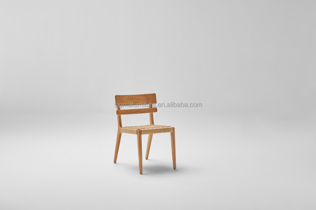 Modern Furniture Chair without Arm  Outdoor Use Solid Teak Wood Frame High End Dining Side Chair Armless Chair