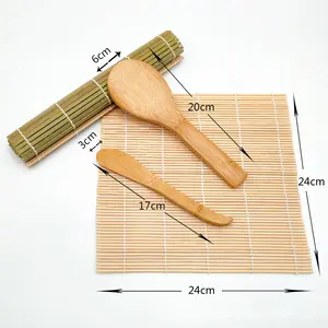 Alfombrilla de bambú Natural <span class=keywords><strong>para</strong></span> <span class=keywords><strong>Sushi</strong></span>, Kit DE FABRICACIÓN de <span class=keywords><strong>Sushi</strong></span> con paleta de arroz y esparcidor - Product Image 1