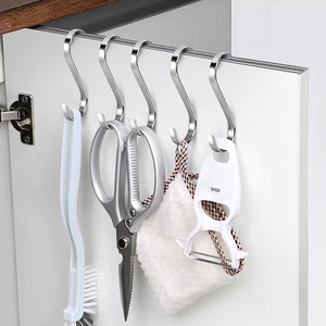 Stainless Steel Flat S Hook 5kg Load Kitchen Hanging Hook For Meat Fish Drying Customizable - Product Image 2