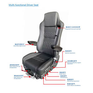 مقعد سائق جديد للحافلات أو الشاحنات، متعدد الوظائف وقابل لتعديل الارتفاع بنظام تعليق هوائي، يعمل بجهد 12 فولت تيار مستمر - Product Image 4