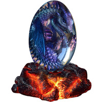 Huevos de Dragón de Lava transparentes, exquisito dragón único, adornos de resina con Base luminosa