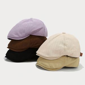 Casquette Gavroche Rétro Littéraire Femme Couleur Unie Version Coréenne Mode Simple Homme Béret - Product Image 1