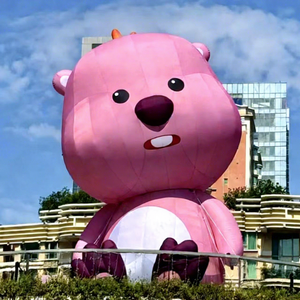 Globo Publicitario de Alta Calidad Zhenmei, Color Rosa, Mascota LOPPY, Ideal para Inauguración de Tiendas y Campañas de Marketing - Product Image 1