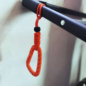 Porte-clés en plastique tressé avec mousqueton en D, cordon en nylon, <span class=keywords><strong>sangle</strong></span> de poignet anti-perte pour extérieur, noir, orange, kaki - Product Image 2