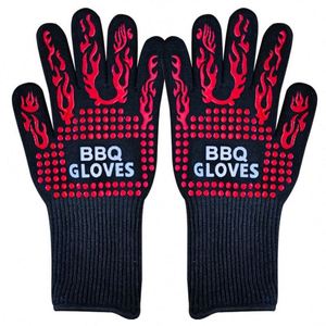 Double Oven Mitts Non-Slip BBQ and Baking Tool <b>Grilling</b> <b>Cooking</b> Oven Mitts - Product Image 3